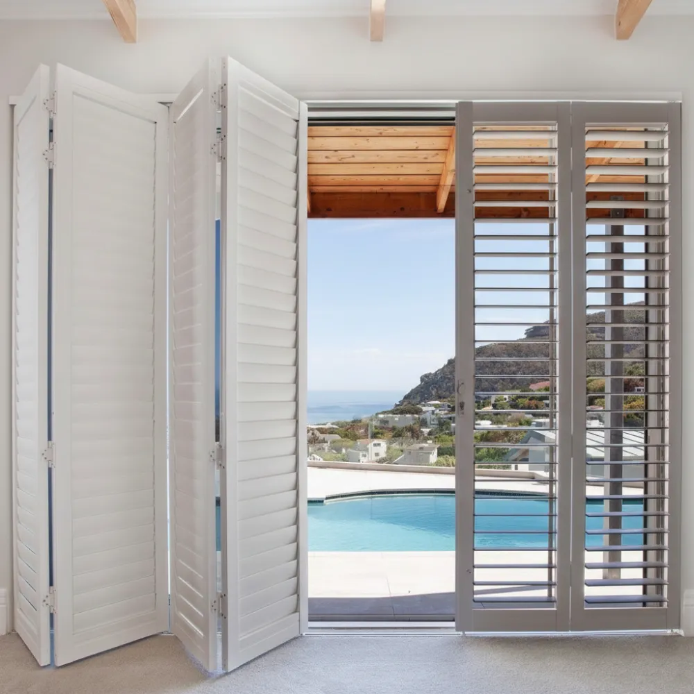Open Blinds Overlooking the Pool